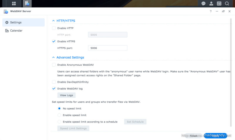 My recommended configuration for Synology WebDAV Server.
