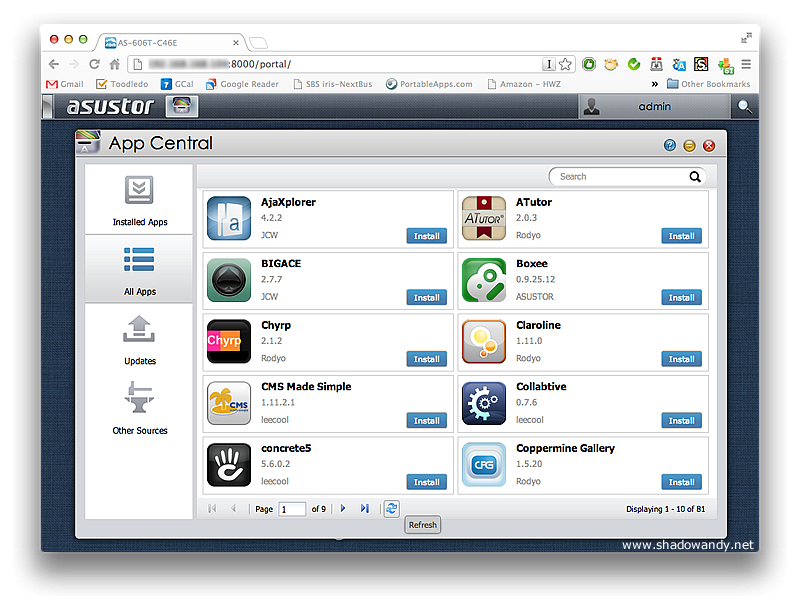 ASUSTOR AS-606T - App Central! Lots of applications in here. Hosting your own blog? Install WordPress! Need to set up a image gallery? Try the Coppermine Gallery.