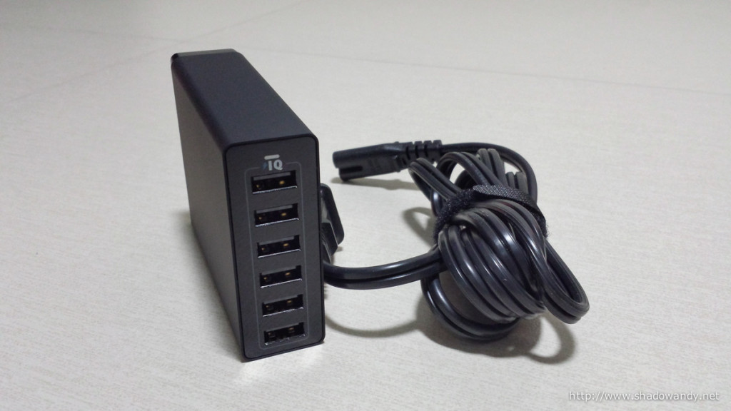 Within the package, you will find the Anker 60W 6-Port Charger and the Power Cord