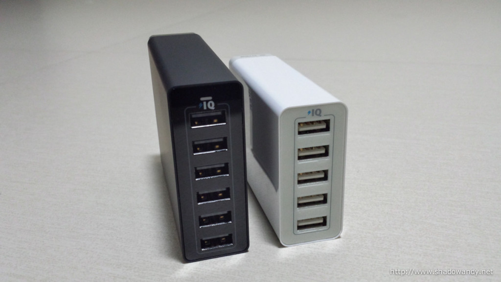 The Anker 60W side by side with the Anker 40W charger. The Anker 60W is slightly bigger but still small enough for travel