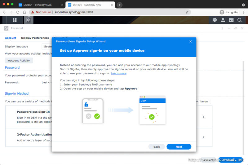 Set up sign-in approval from your mobile phone.