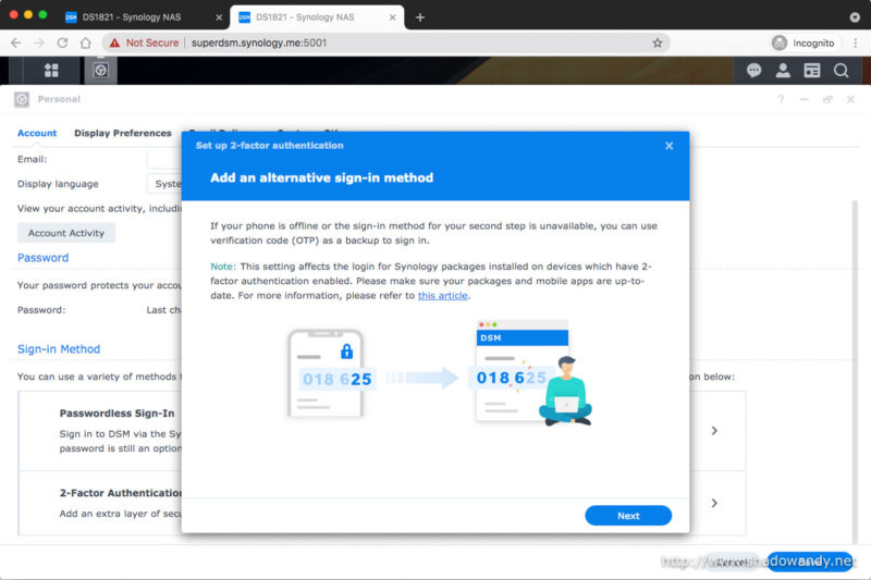 Setting up TOTP as the backup 2FA. This is great in case I lose my hardware security key.