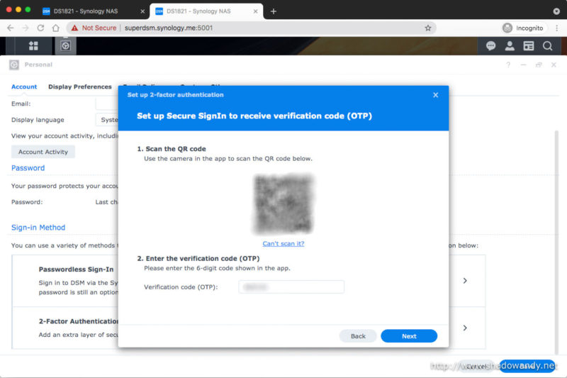 The standard way of setting up TOTP.