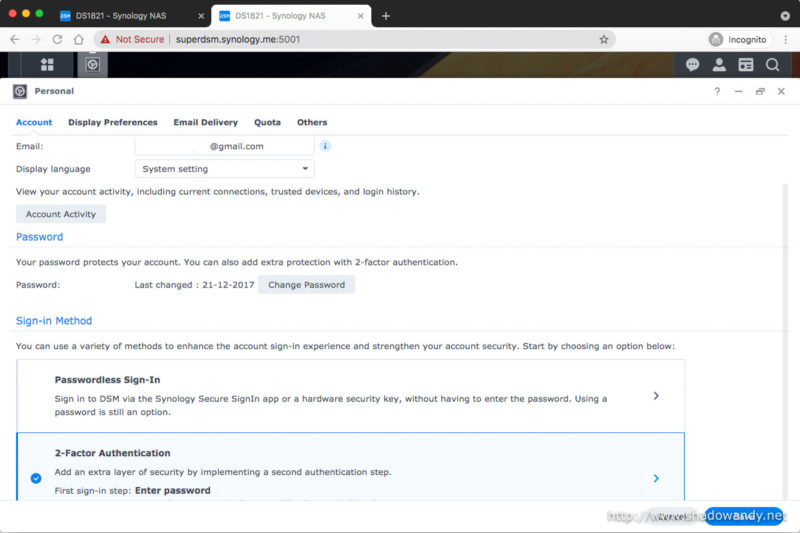 It now shows that I have 2-Factor Authentication enabled.