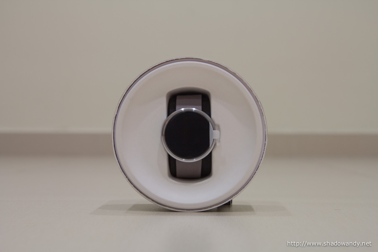 The Moto 360 with Stone Leather strap on the first layer