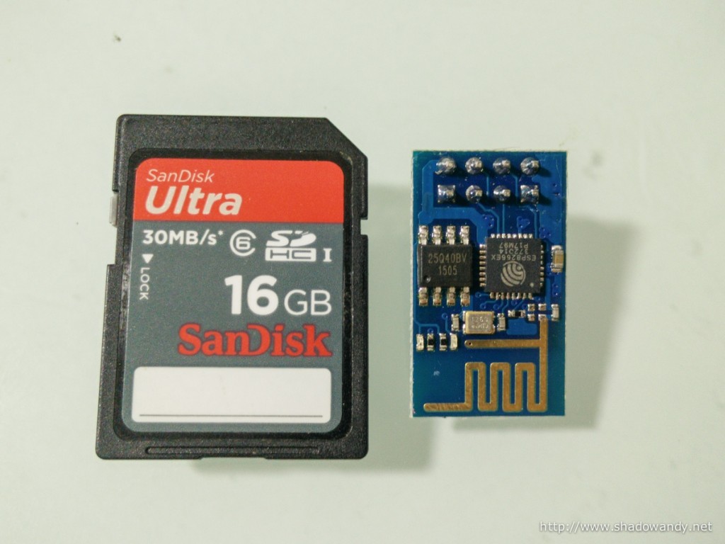 Comparing the size of ESP8266 with a SD Card