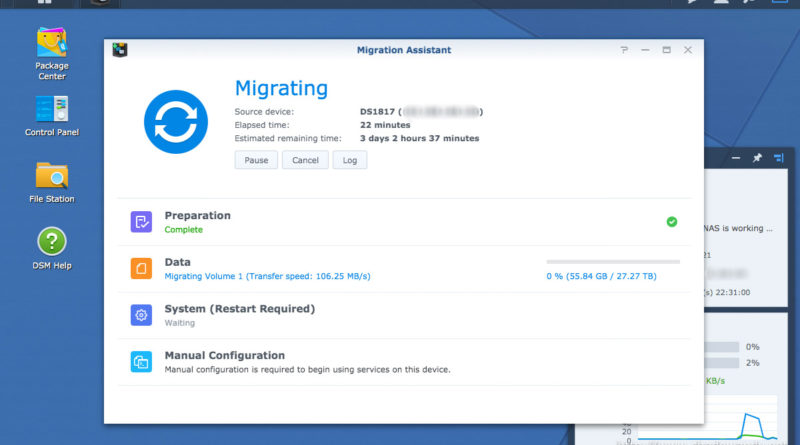 Migrating the data from source NAS to destination NAS.