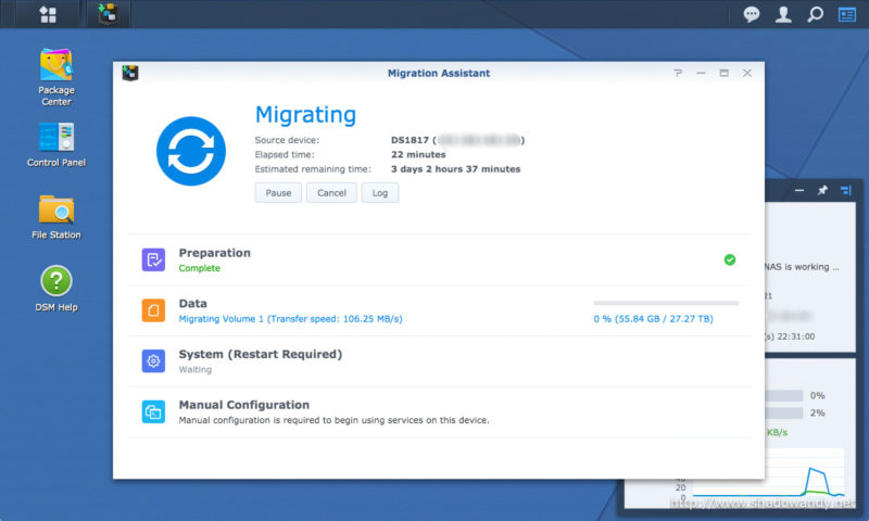 Migrating the data from source NAS to destination NAS.