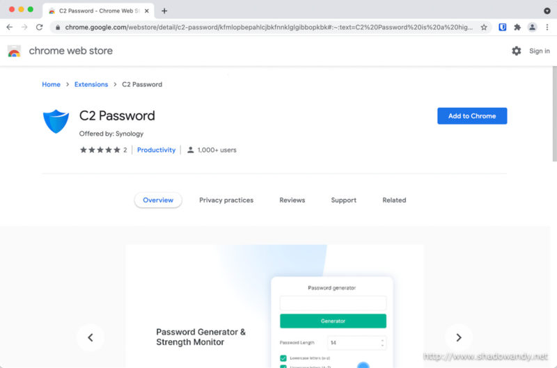 Installing the web browser extension is straight-forward. Simply search for it and add it to your browser.