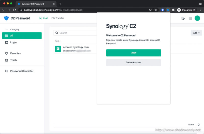 Once added, you will need to login to the C2 Password web browser extension.