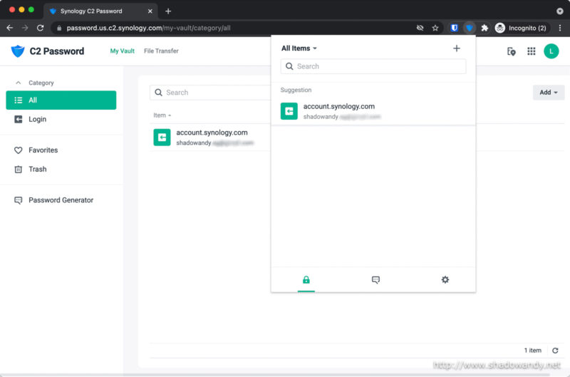 After logging in successfully, all the vault items will be shown.