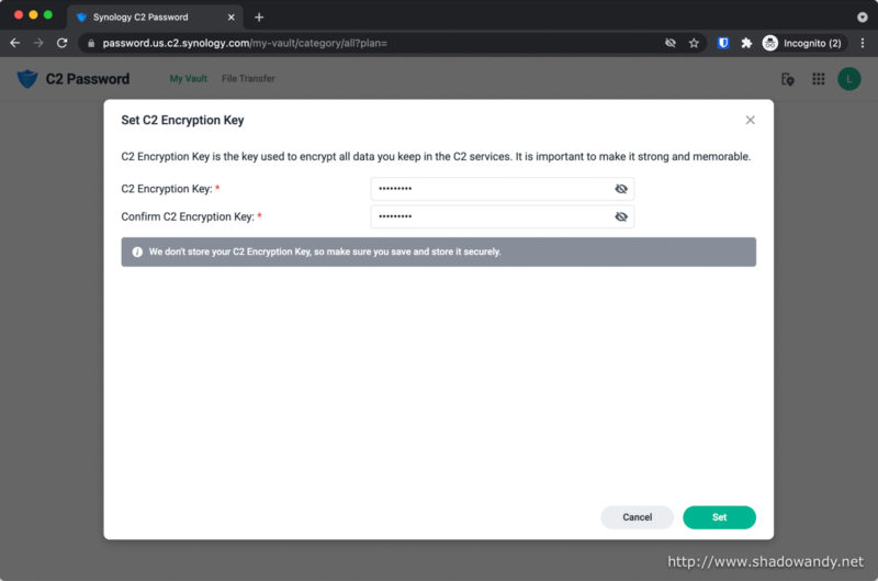 Creating the C2 Encryption Key.