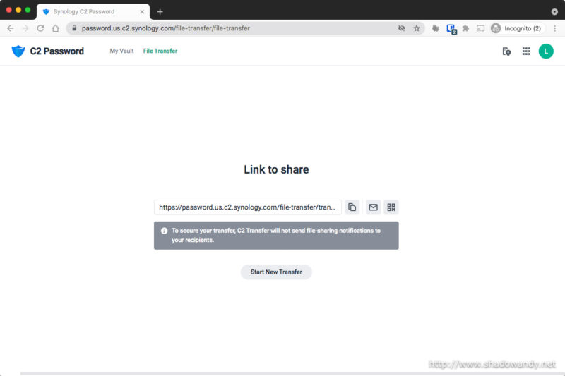 This is the link that you will share with your recipient.