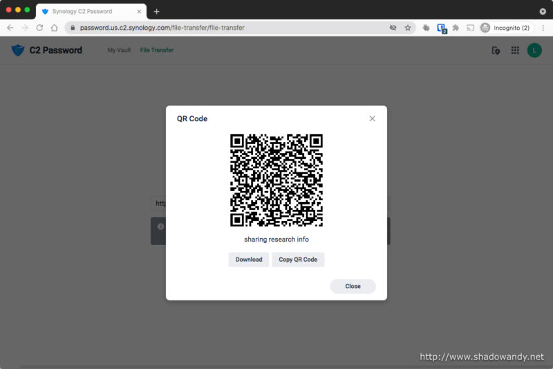 You can share the QR code to your recipient too.