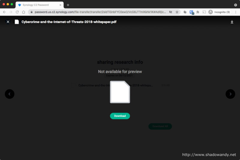 You can preview the file (selected file types) and also download it.